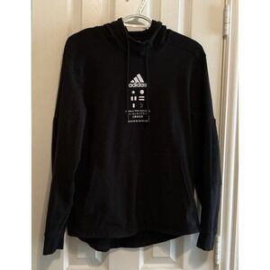 Adidas Hoodie Sweatshirt Men's Small Black White Long‎ Sleeves Logo